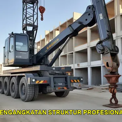 Pengangkatan Struktur Crane di Gedung Sunan Pandanaran RSPD